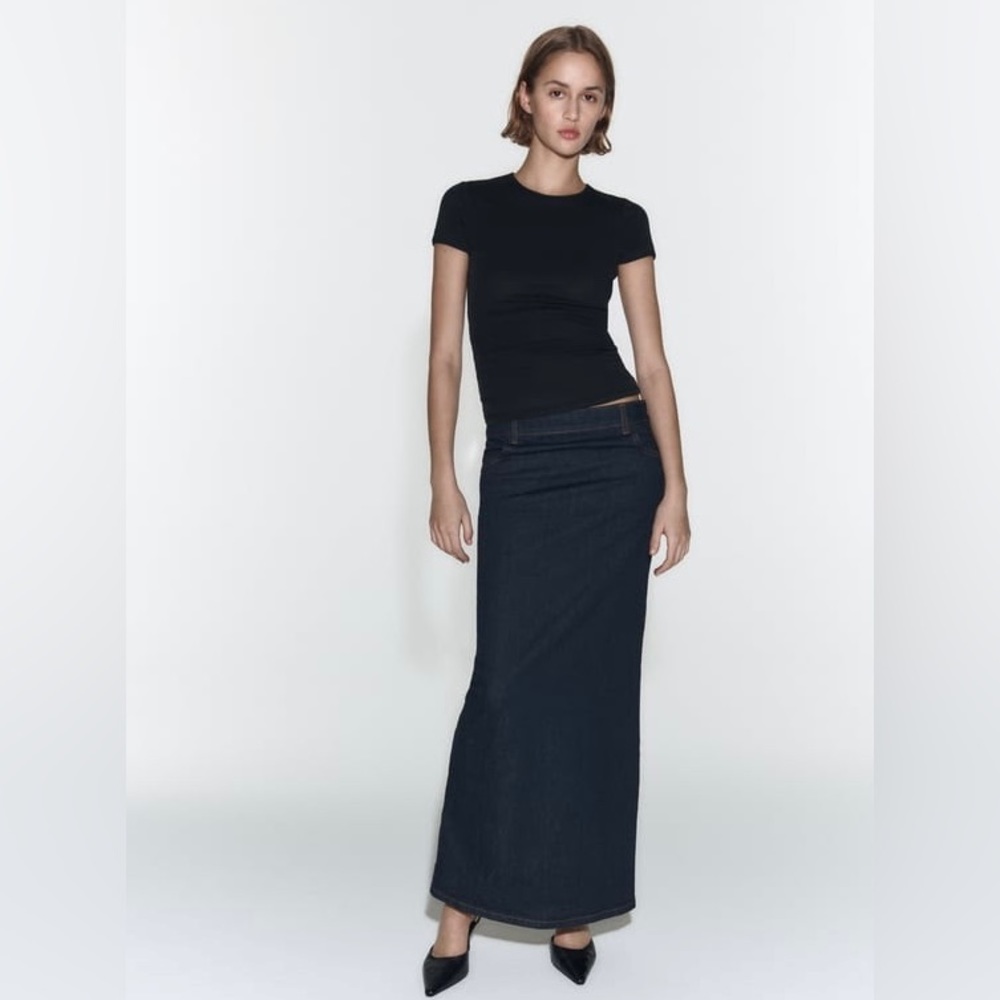 Zara Slit Denim Skirt - Picture 4 of 4